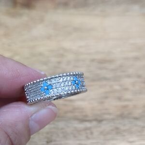 Alhambra Silver and Blue Women's Ring